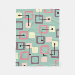 Tegels en vierkantjes in de jaren '50 (lente) Fleece Deken
