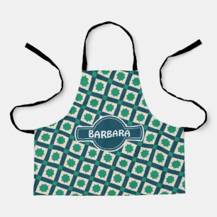 Tegels Groen Wit Minimal Pattern Schort