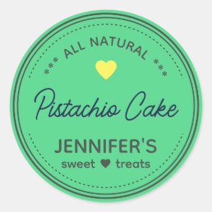 Tegels Groene Mint Kleur Handgeschreven Hart Mooie Ronde Sticker