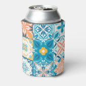 tegels in blauw en oranje blikjeskoeler (Blikje Achterkant)