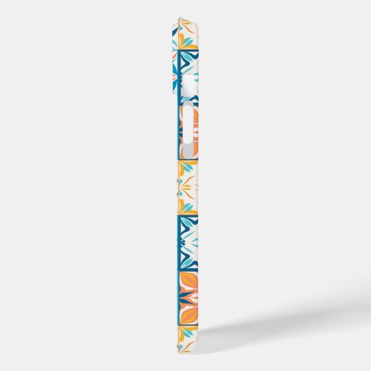  tegels in blauw en oranje Case-Mate iPhone case (Achterkant / Links)