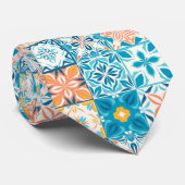  tegels in blauw en oranje stropdas (Opgerold)