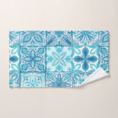  tegels in blauw en wit bad handdoek (Handdoek)