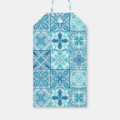 tegels in blauw en wit cadeaulabel (Achterkant)