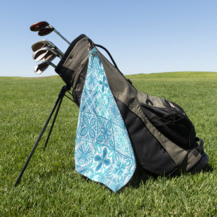 tegels in blauw en wit golfhanddoek