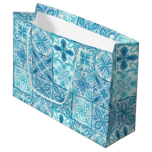 tegels in blauw en wit groot cadeauzakje