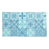 tegels in blauw en wit kussensloop (Achterkant-Links)