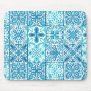 tegels in blauw en wit muismat