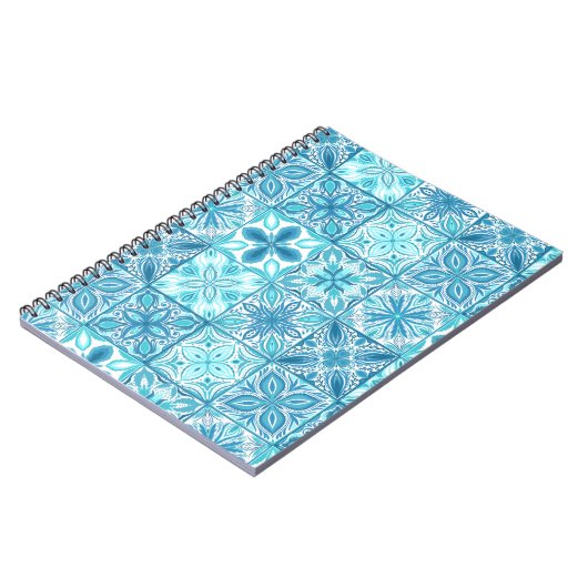 tegels in blauw en wit notitieboek (Linkerzijde)