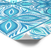 tegels in blauw en wit poster (Hoek)