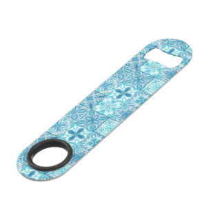  tegels in blauw en wit speed flessenopener