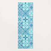 tegels in blauw en wit yogamat (Achterkant)