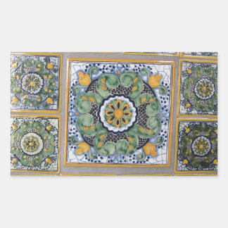 Tegels in de Mexicaanse Talavera-stijl Rechthoekige Sticker