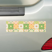  tegels in groen en geel bumpersticker (Op auto)