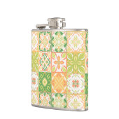 tegels in groen en geel heupfles (Links)