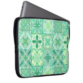 tegels in groen en wit laptop sleeve (Voorkant Rechts)