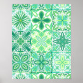 tegels in groen en wit poster (Voorkant)
