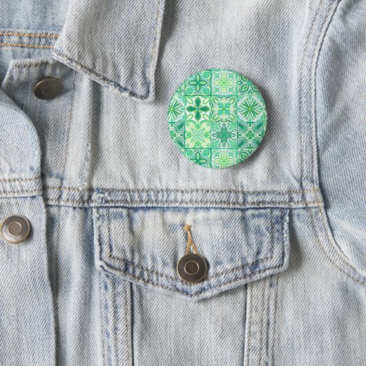  tegels in groen en wit ronde button 5,7 cm (In situ)
