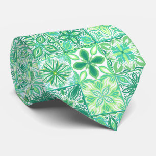  tegels in groen en wit stropdas