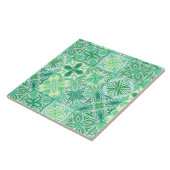  tegels in groen en wit tegeltje (Zijkant)