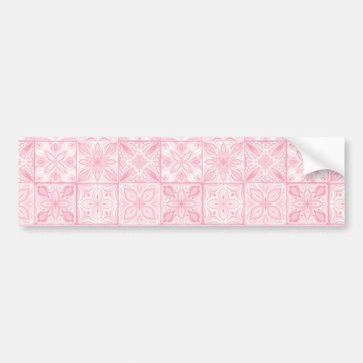  tegels in roze bumpersticker (Voorkant)