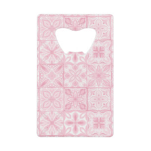  tegels in roze kredietkaart flessenopener