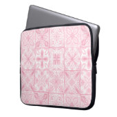  tegels in roze laptop sleeve (Voorkant Links)