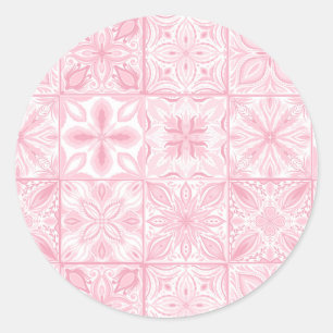  tegels in roze ronde sticker