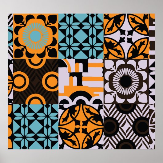  tegels: ingewikkelde decoratieve details. poster (Voorkant)