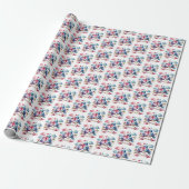 Tegels met een lief vogeltjespatroon cadeaupapier (Uitgerold)