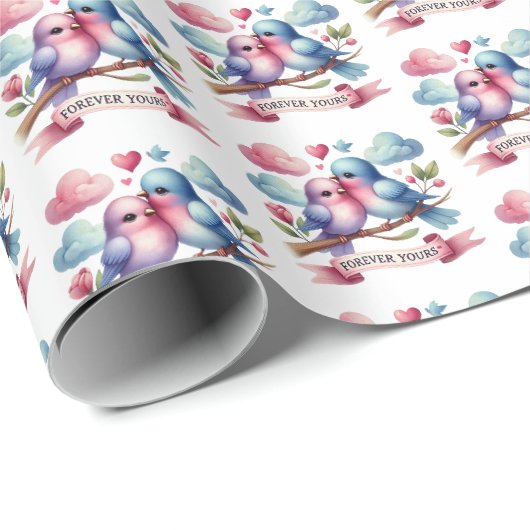 Tegels met een lief vogeltjespatroon cadeaupapier (Rol Hoek)
