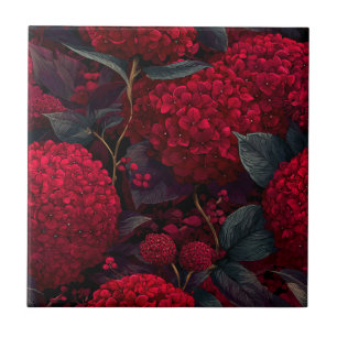 Tegels met gewaagde bloemmotieven van hortensia's tegeltje