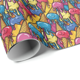 Tegels met smeltend ijs patroon cadeaupapier