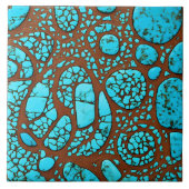 tegels met turkooizen patronen tegeltje (Voorkant)