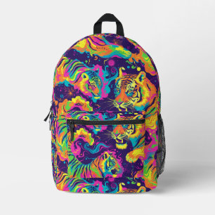 Tegels psychedelische tijger patroon bedrukte rugzak