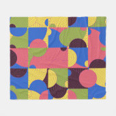  Tegels Retro 1960s Pattern Fleece Deken (Voorkant (Horizontaal))