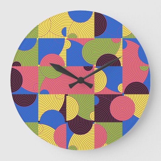 Tegels Retro 1960s Pattern Grote Klok (Voorkant)