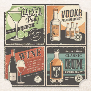 Tegels van de Drink van de van de Vintage Kartonnen Onderzetters