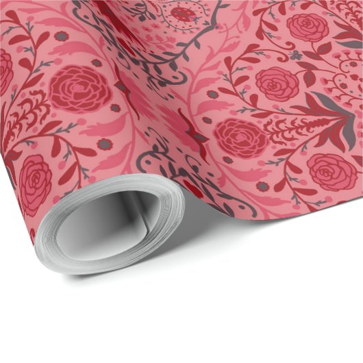 Tegels van Florence in rood en watermeloensroze Cadeaupapier (Rol Hoek)