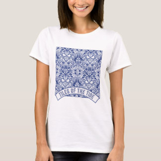 Tegels Van Het Getij Indigo Patroon T-Shirt