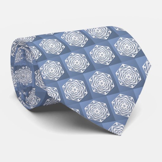 Tegelvormig Roos-achtig papier sneeuwvlok op blauw Stropdas (Opgerold)