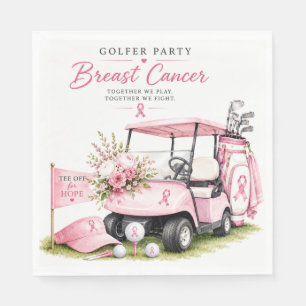Tegemoetkoming bij borstkanker met roze lint golf servet