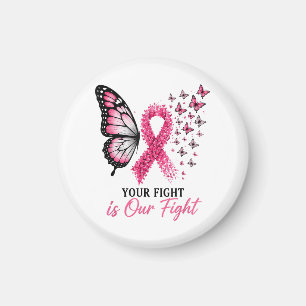 Tegemoetkoming Borstkanker Roze Lint Vlinder Magneet