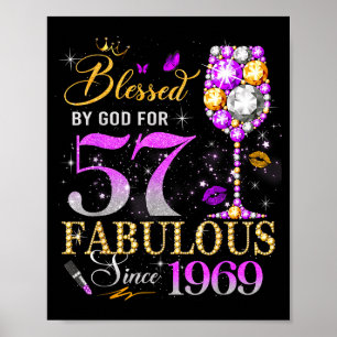 Tegen 57e verjaardag Koningin Gezegend God Poster