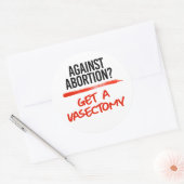 Tegen abortus een vasectomie ondergaan ronde sticker (Envelop)