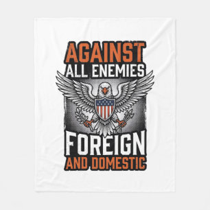 Tegen Alle Vijanden Patriottische Adelaar Shirt On Fleece Deken