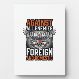 Tegen Alle Vijanden Patriottische Adelaar Shirt On Fotoplaat