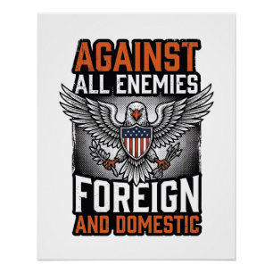 Tegen Alle Vijanden Patriottische Adelaar Shirt On Perfect Poster