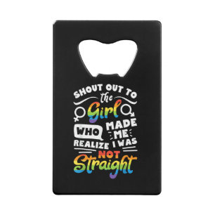 Tegen De Meisje Lesbische Trots LGBT T-shirt G Kredietkaart Flessenopener