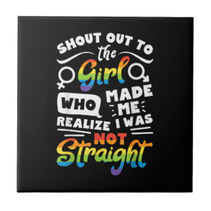 Tegen De Meisjes Lesbische Trots LGBT T-shirt G Tegeltje
